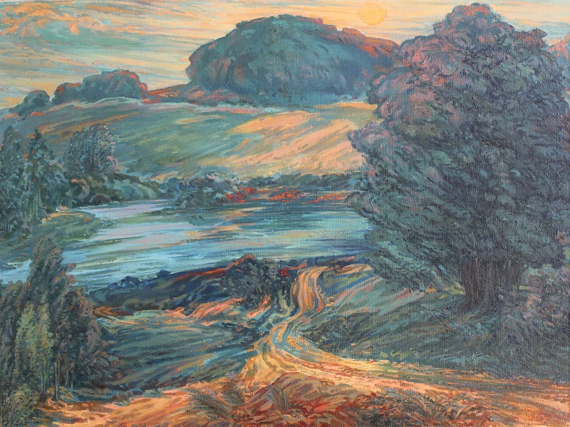 Дорога к озеру, художник Степан Климчук, холст, масло, 60x80см